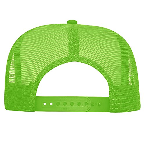 OTTO Neon Polyester Foam Front 5 Panel High Crown Mesh Back Trucker Hat - color: N. Green