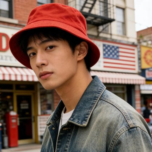 Cotton Terrycloth Bucket Hat for Women Fisherman Wide Brim Fishing Hat for Men Spring Fall Sun Protection Outfits - color: Red-terrry