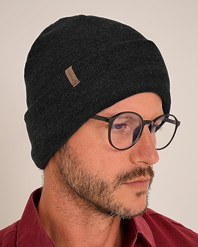 FURTALK Beanie for Men Women Cuffed Thick Knitted Winter Hat Skull Cap - color: Heather Grey