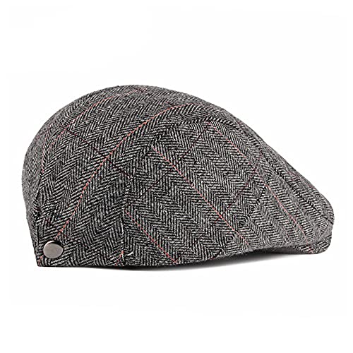 2 Pack Men's Plaid Cotton Flat Newsboy Ivy Cabbie Golf Gatsby Cap Hat - color: 654bg