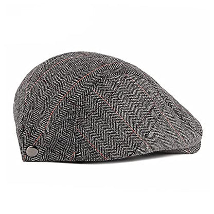 2 Pack Men's Plaid Cotton Flat Newsboy Ivy Cabbie Golf Gatsby Cap Hat - color: 654bg