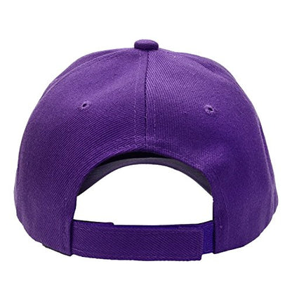 Falari Wholesale Bulk Lot 12-Pack Baseball Cap Adjustable Size Plain Blank Solid Color - color: Purple