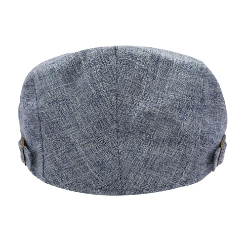 ZLYC 남성용 여름 플랫 캡 Scally Ivy Gatsby Newsboy Beret Driver Cabbie 사냥 모자 - color: 플레인 블루