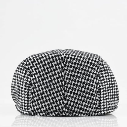 Women's Berets: Black Houndstooth Red Beret Hats for Women Fall Winter Fashion Outfit - color: Advance-houndstooth-black