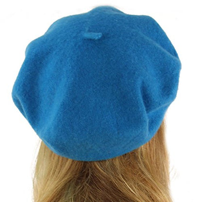 Classic Winter 100% Wool Warm French Art Basque Beret Tam Beanie Hat Cap - color: Turquoise
