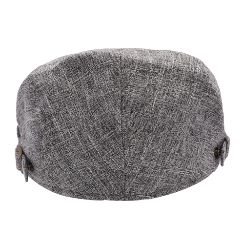ZLYC Men Summer Flat Cap Scally Ivy Gatsby Newsboy Beret Driver Hat - color: Plain Gray