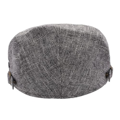 ZLYC Men Summer Flat Cap Scally Ivy Gatsby Newsboy Beret Driver Hat - color: Plain Gray
