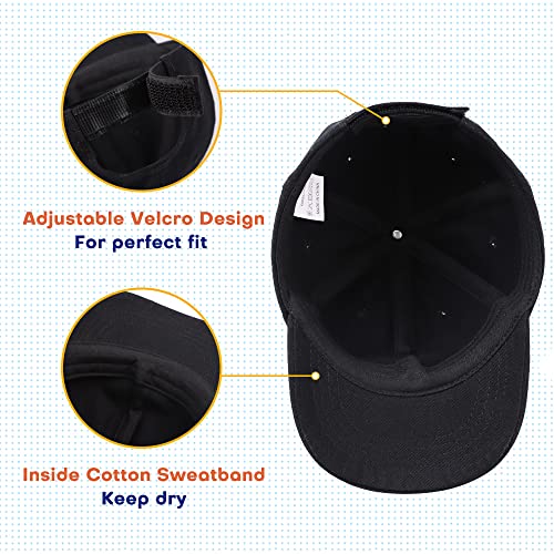 Peecabe Plain Toddler Baseball Hat Unisex Cotton Kids Trucker Hat Adjustable Baby Boys Sun Caps Girls Baseball Cap 1-5Y - color: Black, size: 2-4T