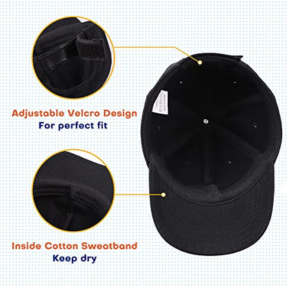 Peecabe Plain Toddler Baseball Hat Unisex Cotton Kids Trucker Hat Adjustable Baby Boys Sun Caps Girls Baseball Cap 1-5Y - color: Black, size: 2-4T