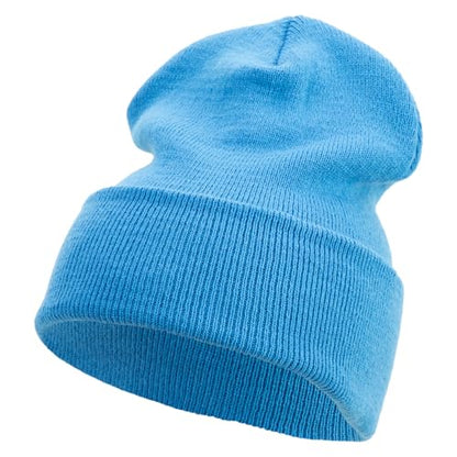 e4Hats.com 12 inch Cuffed Knit Long Beanie - color: Carolina Blue