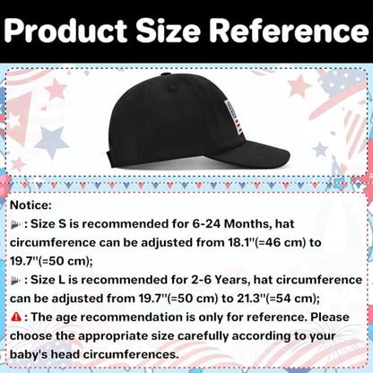 qikqik Baby Baseball Cap Toddler Baseball Hat Baby Ball Cap Toddler Hats for Boys Girls Cotton Infant Caps Kids Trucker Hat - color: Black With Usa Red/White/Blue Flag, size: 6-24 Months