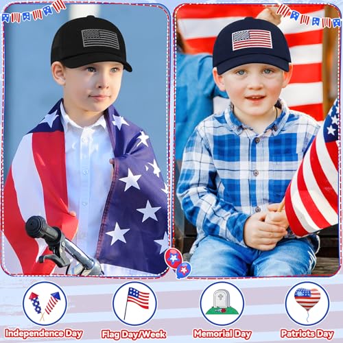 Olreco Baby Baseball Cap Toddler Baseball Hat with Mesh Infant Hat for Baby Boy Hats Toddler Ball Cap Kids Trucker Hats Girls - color: Black With Black Grey Usa Flag, size: 12-24 Months