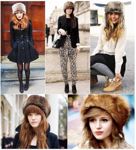 Men Winter Trapper Hat Faux Fur Russian Trooper Hat Furry Ushanka Hat Warm Dad Hat Outdoor Windproof Hunting Ski Cap - color: Brown
