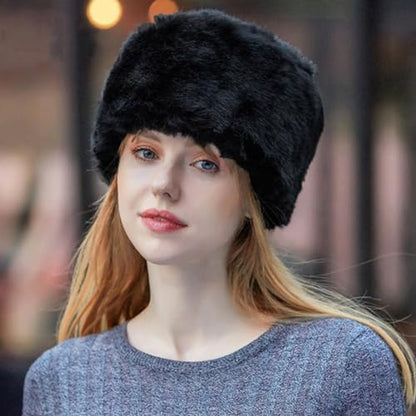 Men Winter Trapper Hat Faux Fur Russian Trooper Hat Furry Ushanka Hat Warm Dad Hat Outdoor Windproof Hunting Ski Cap - color: Black