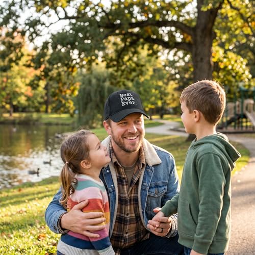 Cool Dad Hats with Funny Sayings Graphic Caps for Dads and Father's Day - color: Black - Best Papa Ever