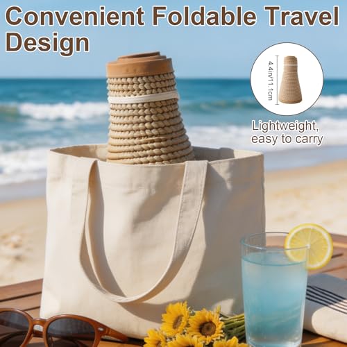 Womens Sun Straw Hat, Summer Beach Sun Hats UPF Straw Hat for Women Beige