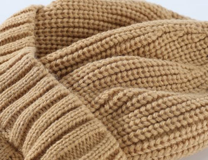 Home Prefer Men's Winter Hat Thick Knit Beanie Cap with Visor Newsboy Beanie Hat - color: Khaki Apricot