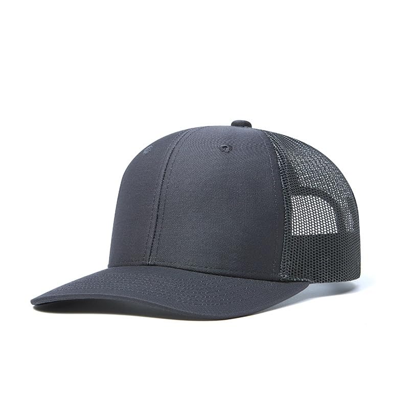 TOPTIE 6-Panel Baseball Cap, Adjustable Snapback Trucker Hat with Mesh - color: Charcoal