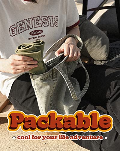 FURTALK Bucket Hats for Women Washed Cotton Packable Summer Beach Sun Hats Bucket Hat with Strings for Travel - color: 01 Army Green