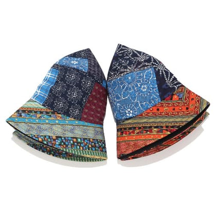 Quanhaigou Reversible Printed Bucket Hat,Summer Beach Outdoor Cap - color: Bohemia