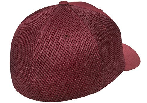 Flexfit Two-Tone Stretch Mesh Fitted Cap Hat - color: Maroon, size: Small-Medium, style: Visor