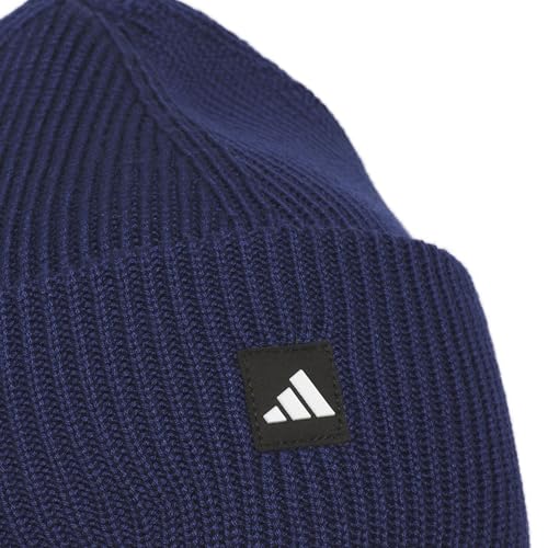 adidas Men's Premium Cuff Fold Beanie - color: Dark Blue/Black/White