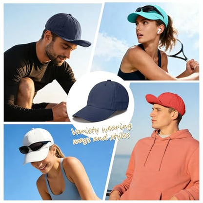 ZOORON Soft Brim Baseball Cap Low Profile Unstructured Dad Hat, Adjustable Washer Friendly Sport Hats for Golf Running - color: 1pack-navy Blue
