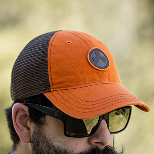 Magpul Trucker Hat Snap Back Baseball Cap, One Size Fits Most - color: Garment Washed Orange/Brown