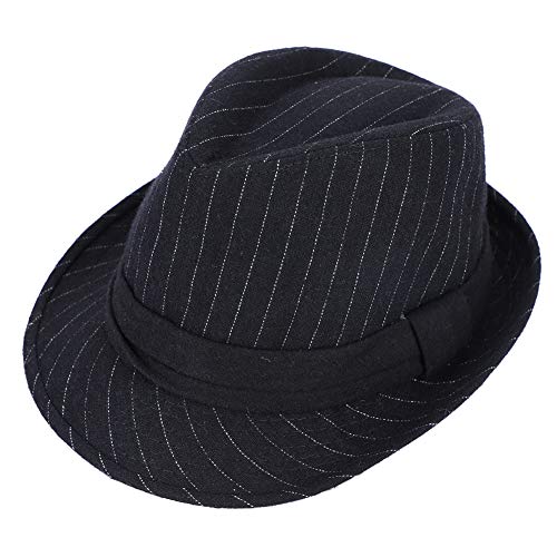 Unisex Fedora Hat Classic Trilby Hats Short Brim Panama Jazz Hat - color: Black