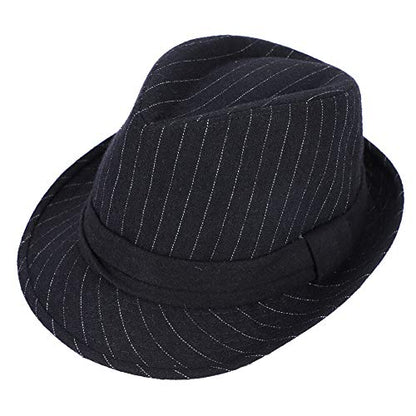 Unisex Fedora Hat Classic Trilby Hats Short Brim Panama Jazz Hat - color: Black