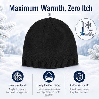 Oversize XXL Winter Beanie Knit Hat for Men - color: D1-dark Grey