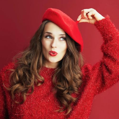 French Wool Beret Hats for Women Man - color: Green