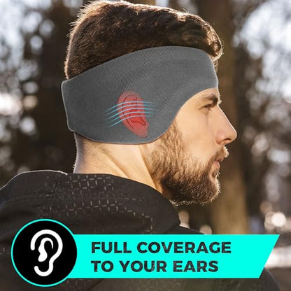 WTACTFUL 1-2 Pack Ear Muffs Ear Warmers, Winter Extra Thick Fleece for Men - color: Black, Gray