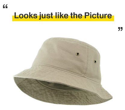 KBETHOS® 100% Cotton Washed Bucket Hat - color: 5. Khaki, size: Large-X-Large