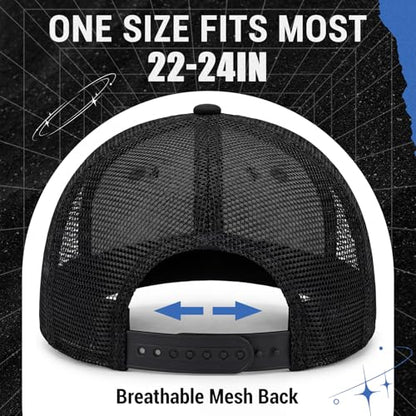 4 Pack Mens Trucker Hat Baseball Cap Adjustable Breathable Mesh Golf Hat Side Durable for Men Woman - color: Navy Blue,blue,black,khaki