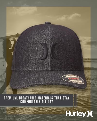 Hurley Mens Baseball Cap Laguna Icon Trucker Hat, Curved Brim - color: Black(black), size: Large-X-Large
