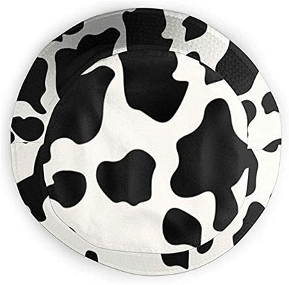 Quanhaigou Unisex Sun Hats, Fashion Beach Bucket Hat for Men Women,Summer Outdoor Boonie Cap Breathable Packable - color: Cow Print