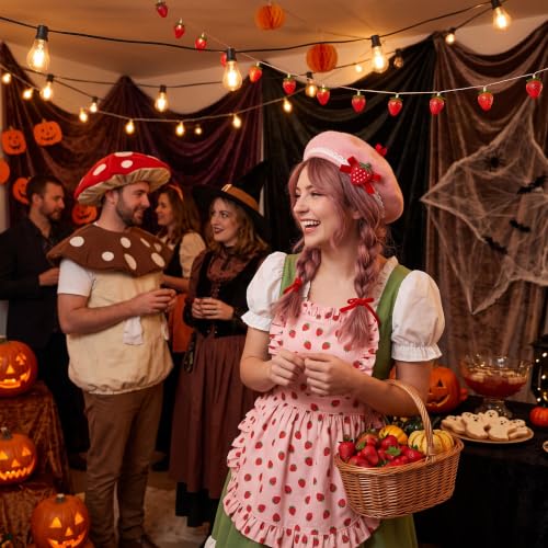 Coume Strawberry Beret for Women, Wool Felt French Beret Costume Hat - style: Pink