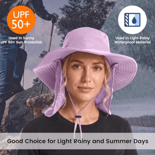 Sun Hats for Men Women UPF 50+ Waterproof Bucket Hat - color: Purple