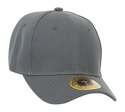 TOP HEADWEAR Adjustable Baseball Structured Cap Hat - color: Charcoal