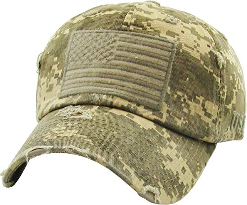 KBETHOS Flag USA America Military Thin Blue Line Thin Red Line Vintage Distressed Baseball Cap Dad Hat Unisex Adjustable… - color: Digital Desert Camo Tactical Hat