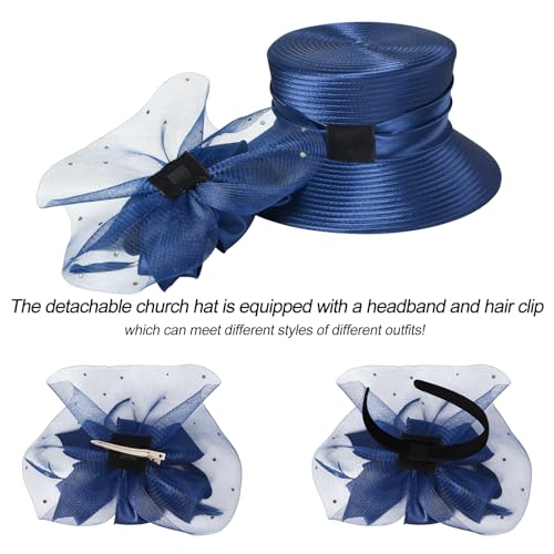 2026 Bucket Hats for Women Ladies Girls, Autumn Winter Fascinator Hat for Derby Kentucky Church Bridal UV Protection - color: T-s10-4455-db