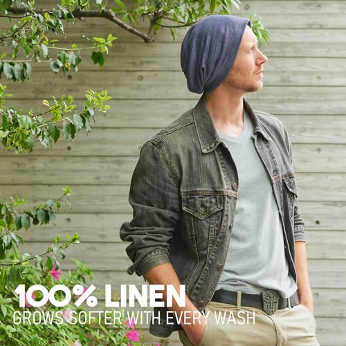CHARM Mens Summer Linen Beanie - color: Black