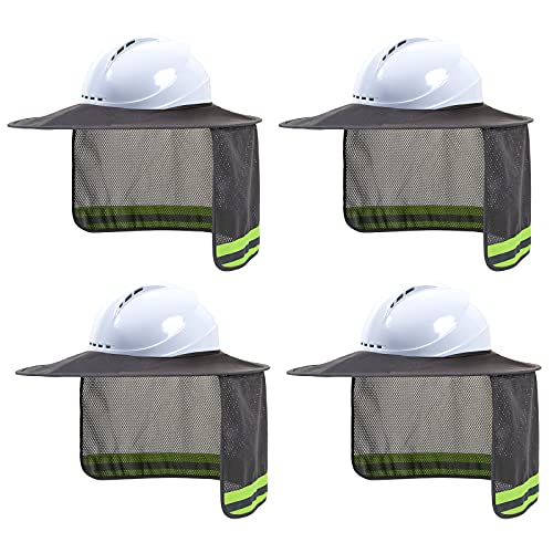 Hard Hat Sun Shade, High Vis Sun Visor Shade, Full Brim, Grey, 4PCS - color: 4 Packs Grey