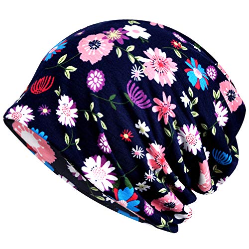 Ababalaya Womens Cotton Summer Beanie Chemo Headwear Sleep Cap - color: C-1414pack