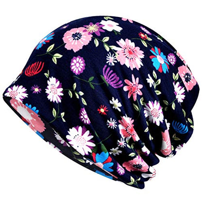 Ababalaya Womens Cotton Summer Beanie Chemo Headwear Sleep Cap - color: C-1414pack