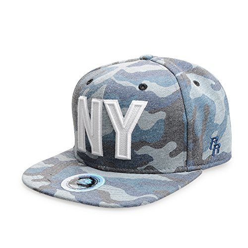 RIOREX Hip hop caps Fashion Animal Embroidery Baseball Cap for Men Adjustable Leather Belt Strapback Baseball Cap - color: Blue-camouflage