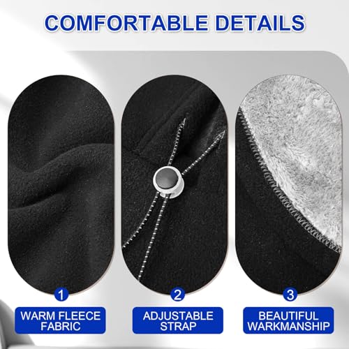 Thickened Balaclava Face Mask, Winter Polar Fleece Ski Mask for Men Women, Face Cover Hat Scarf Hoodie Black/Gray - color: Black
