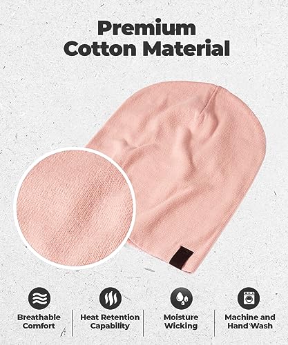 Warm Slouchy Beanie Hat - Deliciously Soft Daily Beanie in Fine Knit - color: Soft Pink