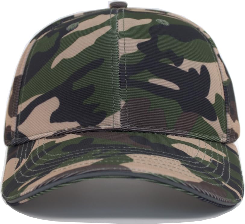 TSSGBL Men's Plain Baseball Hat - OSFM & XXL Big Head Fit，Adjustable Structured Ball Cap with Reflective Sandwich Brim - color: Camo, size: Medium-Large